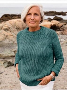 Alice Walk The Classic Cotton Crewneck Teal Size X-Small